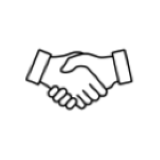 Pictogramme de deux mains qui se serrent